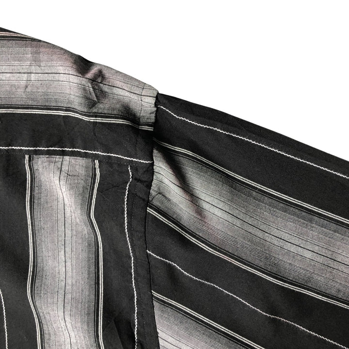 Pierre Cardin Striped Pattern Long Sleeve Rayon Shirt, Men's Size L Rayon black type Vintage Second Hand
