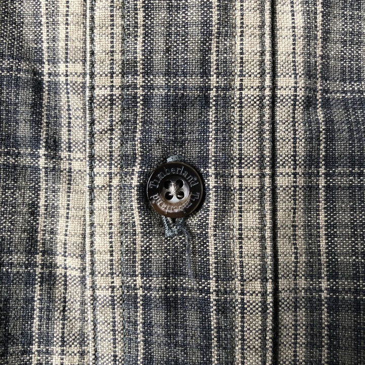 Vintage 90s-00'S Timberland long-sleeved button-down check shirt, men's size L cotton Charcoal Vintage Second Hand