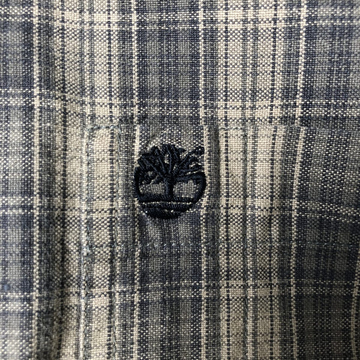 Vintage 90s-00'S Timberland long-sleeved button-down check shirt, men's size L cotton Charcoal Vintage Second Hand
