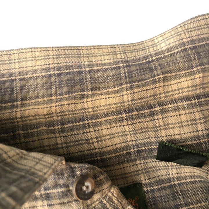 Vintage 90s-00'S Timberland long-sleeved button-down check shirt, men's size L cotton Charcoal Vintage Second Hand