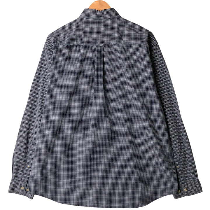 Columbia long-sleeved button-down check shirt, men's size L cotton Charcoal Vintage Second Hand