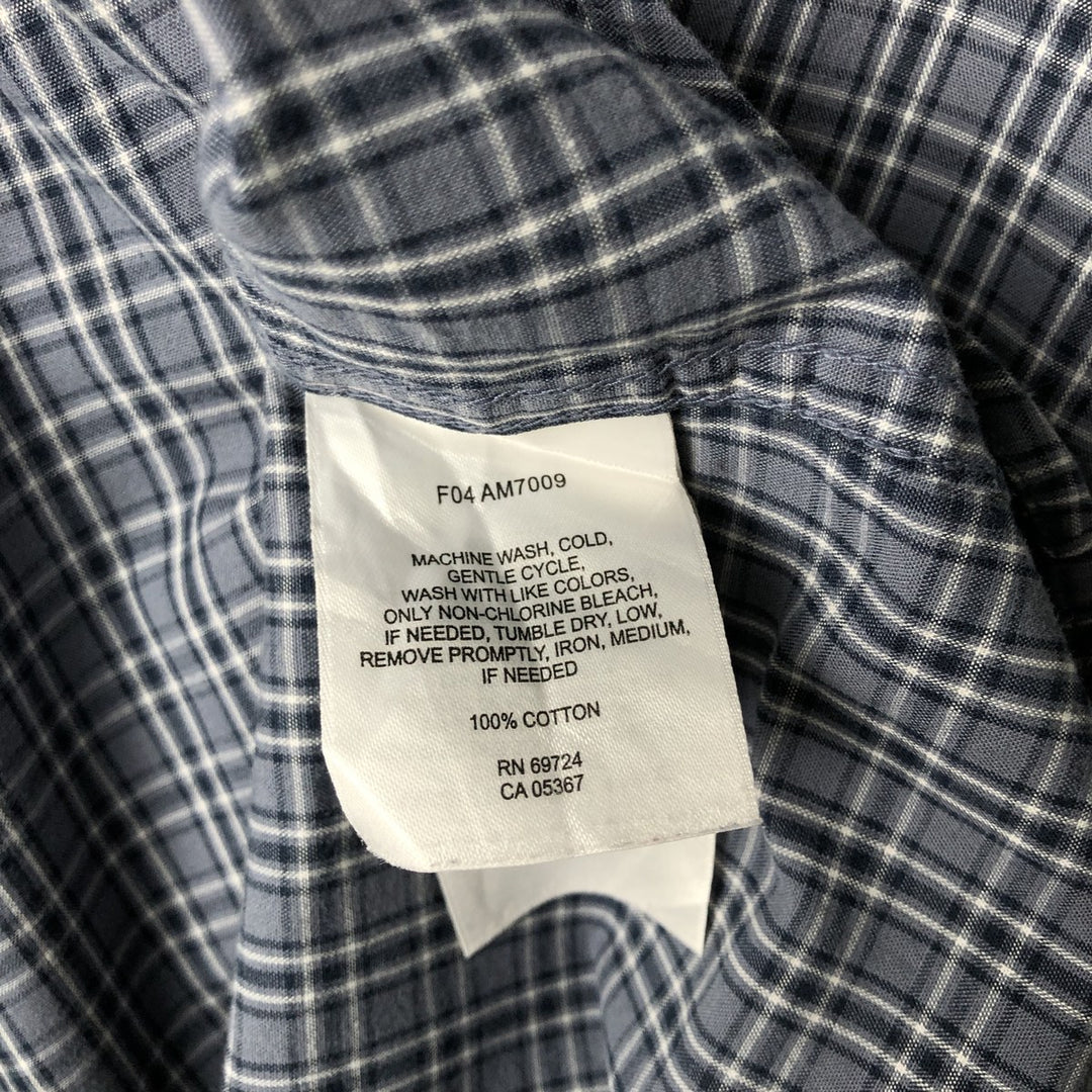 Columbia long-sleeved button-down check shirt, men's size L cotton Charcoal Vintage Second Hand