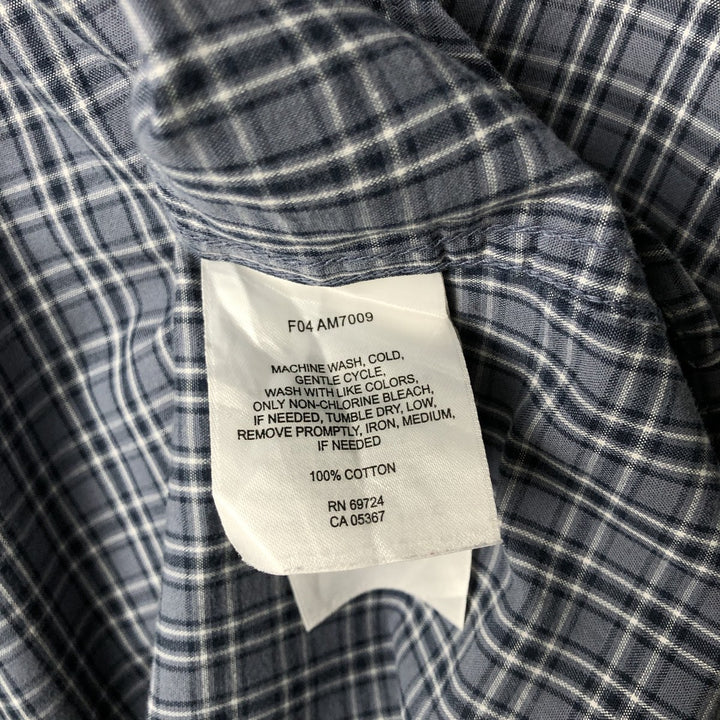 Columbia long-sleeved button-down check shirt, men's size L cotton Charcoal Vintage Second Hand