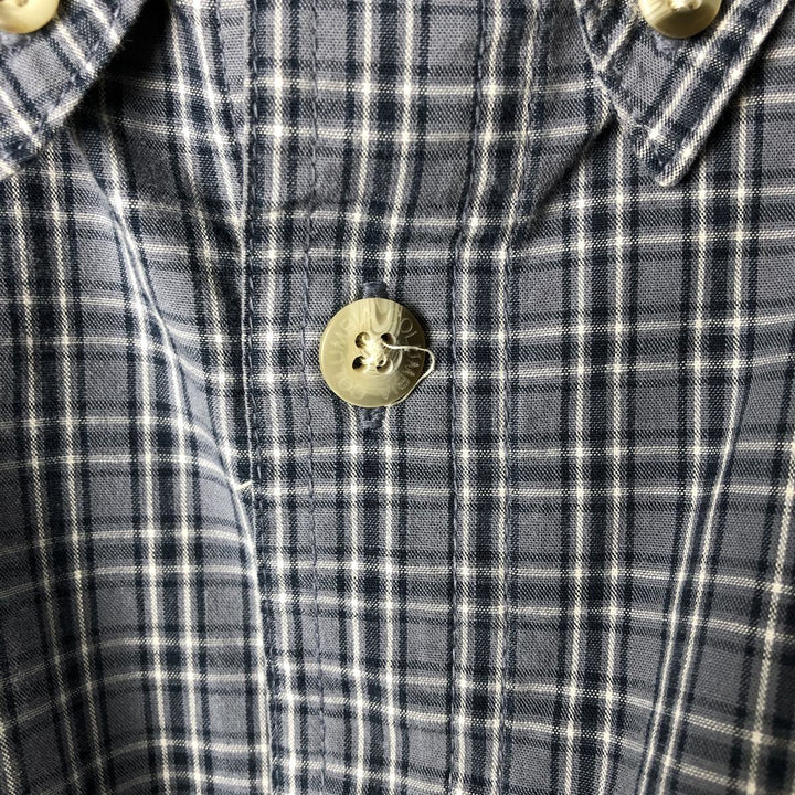 Columbia long-sleeved button-down check shirt, men's size L cotton Charcoal Vintage Second Hand