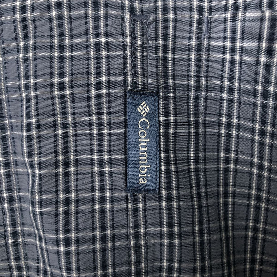 Columbia long-sleeved button-down check shirt, men's size L cotton Charcoal Vintage Second Hand