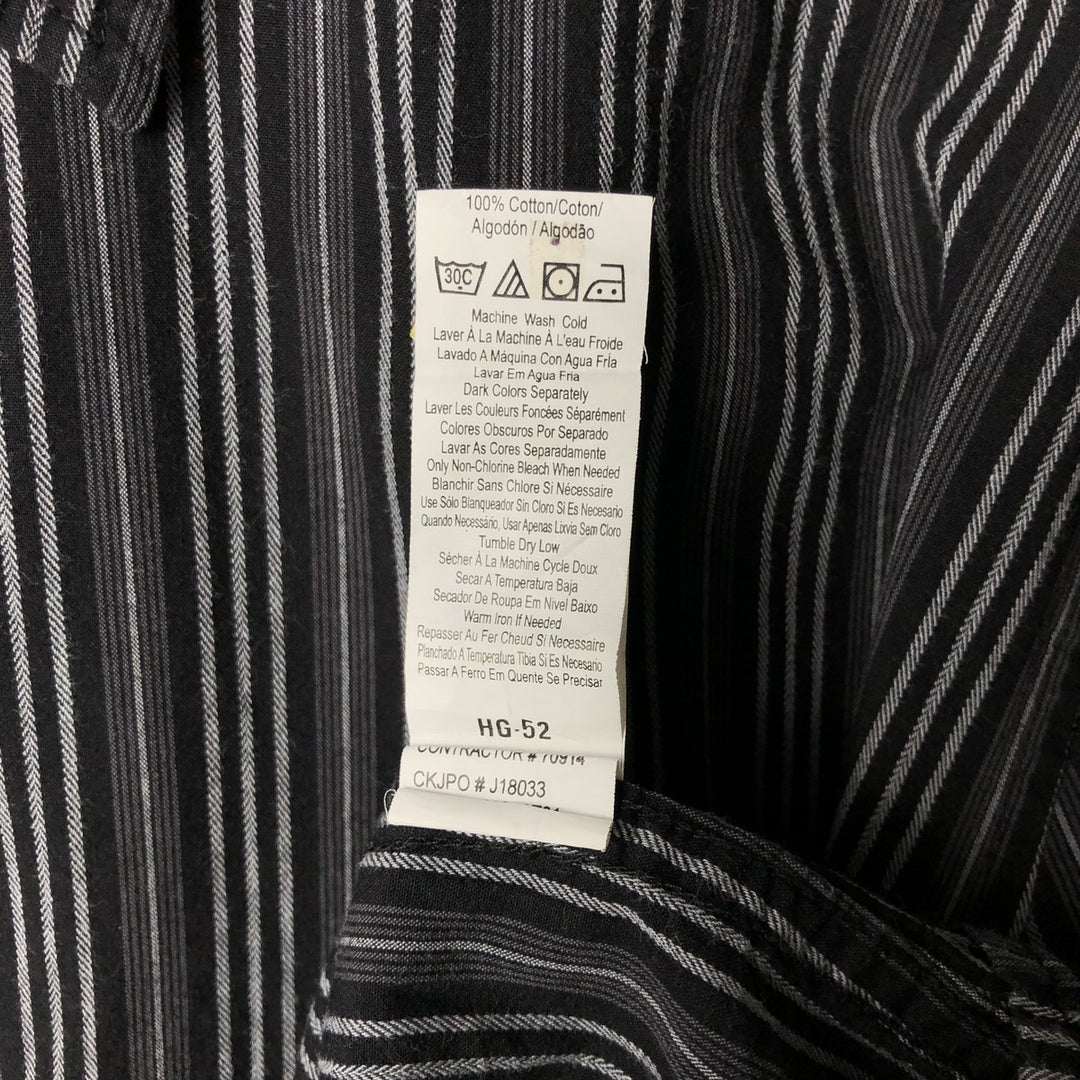 Calvin Klein Jeans Long Sleeve Cotton Striped Shirt, Men's Size L cotton black type Vintage Second Hand