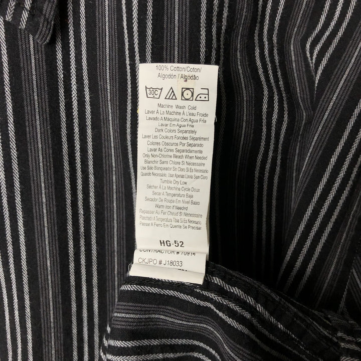 Calvin Klein Jeans Long Sleeve Cotton Striped Shirt, Men's Size L cotton black type Vintage Second Hand