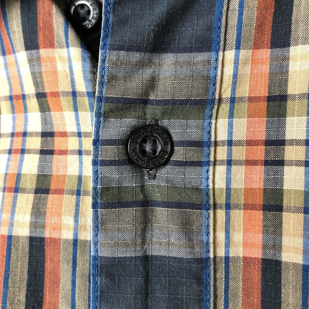 Patagonia 52251FA12 Long Sleeve Cotton Check Shirt, Men's Size Small Organic cotton orange type Vintage Second Hand