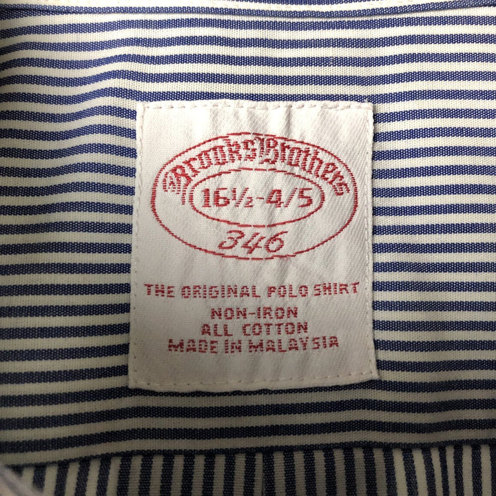 Brooks Brothers 346 Long Sleeve Button-Down Striped Shirt, Men's Size L cotton blue type Vintage Second Hand