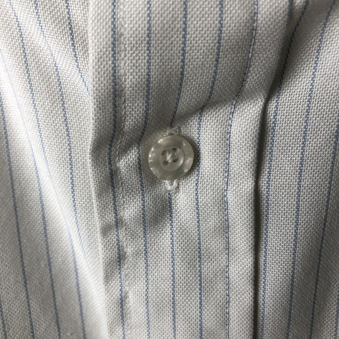 Vintage 80s-90'S LLBean long-sleeved button-down striped shirt, Made in USA, Men's XL cotton white type Vintage Second Hand