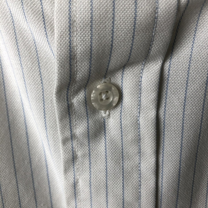 Vintage 80s-90'S LLBean long-sleeved button-down striped shirt, Made in USA, Men's XL cotton white type Vintage Second Hand