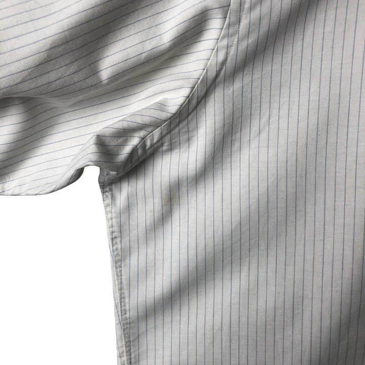 Vintage 80s-90'S LLBean long-sleeved button-down striped shirt, Made in USA, Men's XL cotton white type Vintage Second Hand