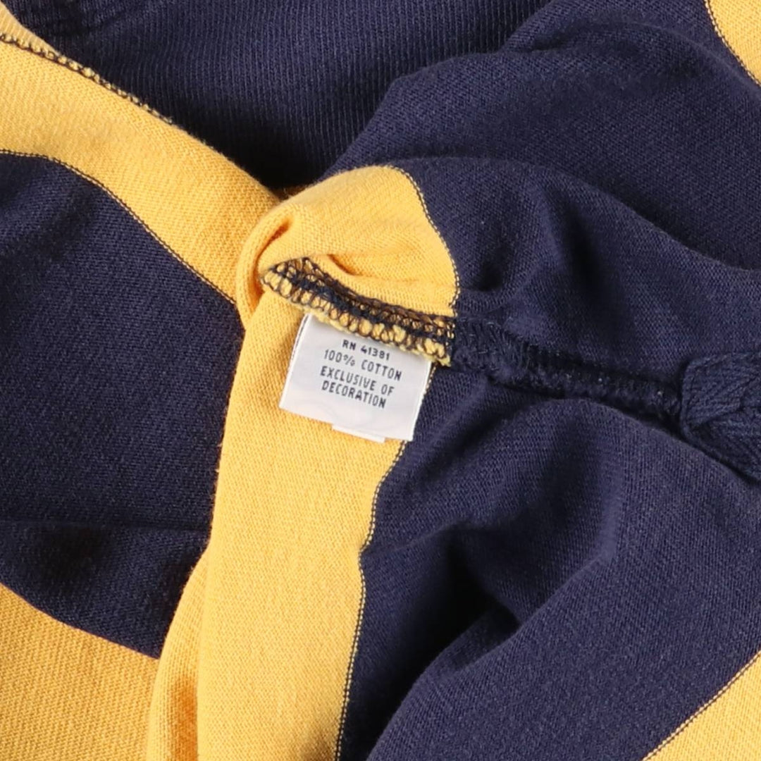 Ralph Lauren POLO RALPH LAUREN CUSTOM FIT Border Pattern Long Sleeve Rugby Shirt Men's L size cotton yellow type Vintage Second Hand
