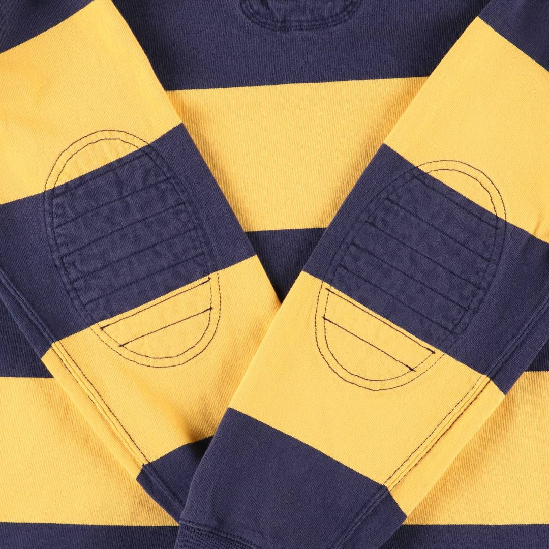 Ralph Lauren POLO RALPH LAUREN CUSTOM FIT Border Pattern Long Sleeve Rugby Shirt Men's L size cotton yellow type Vintage Second Hand