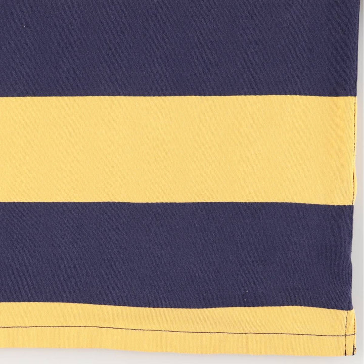 Ralph Lauren POLO RALPH LAUREN CUSTOM FIT Border Pattern Long Sleeve Rugby Shirt Men's L size cotton yellow type Vintage Second Hand