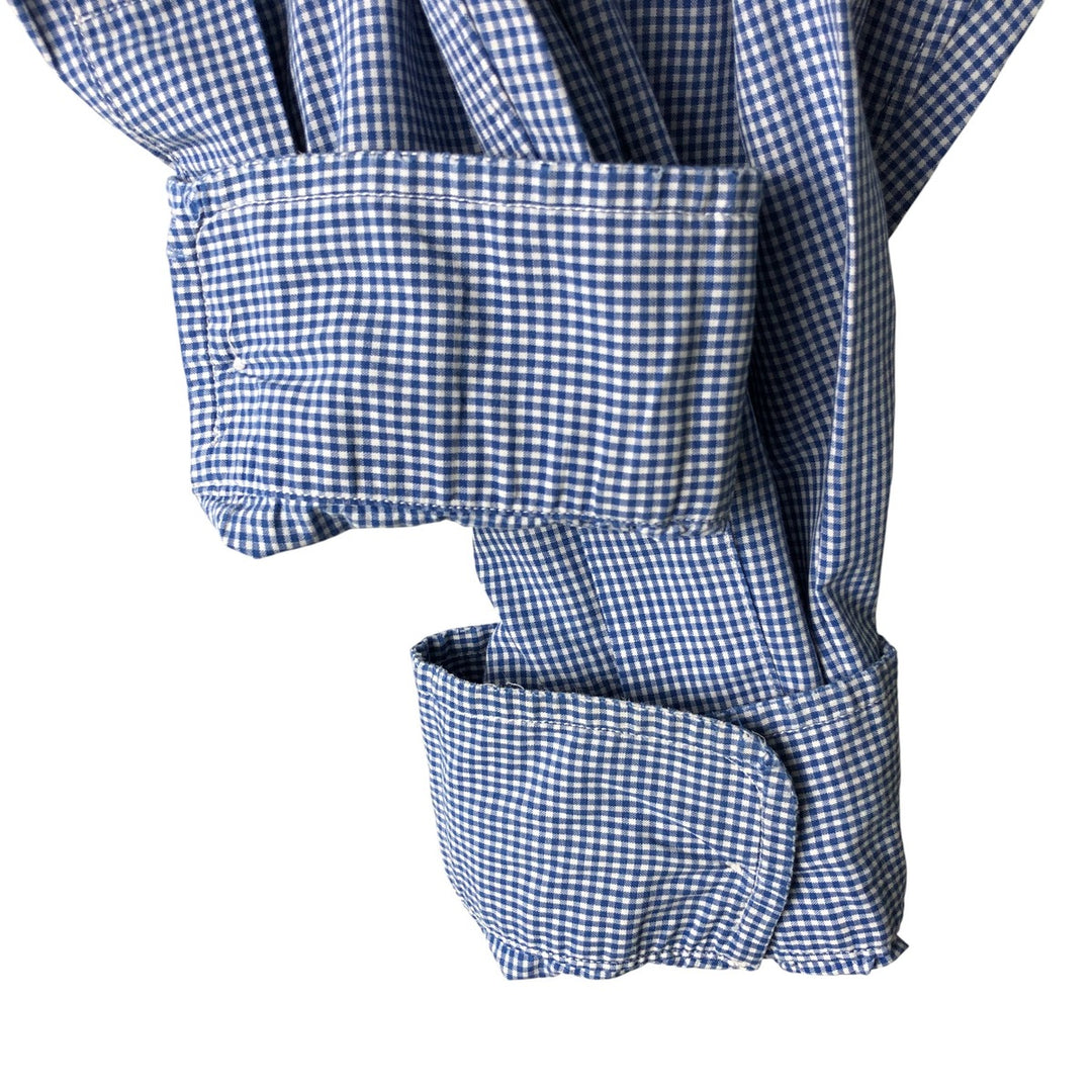 Ralph Lauren POLO by Ralph Lauren gingham check long-sleeved cotton check shirt, men's size XL cotton blue type Vintage Second Hand