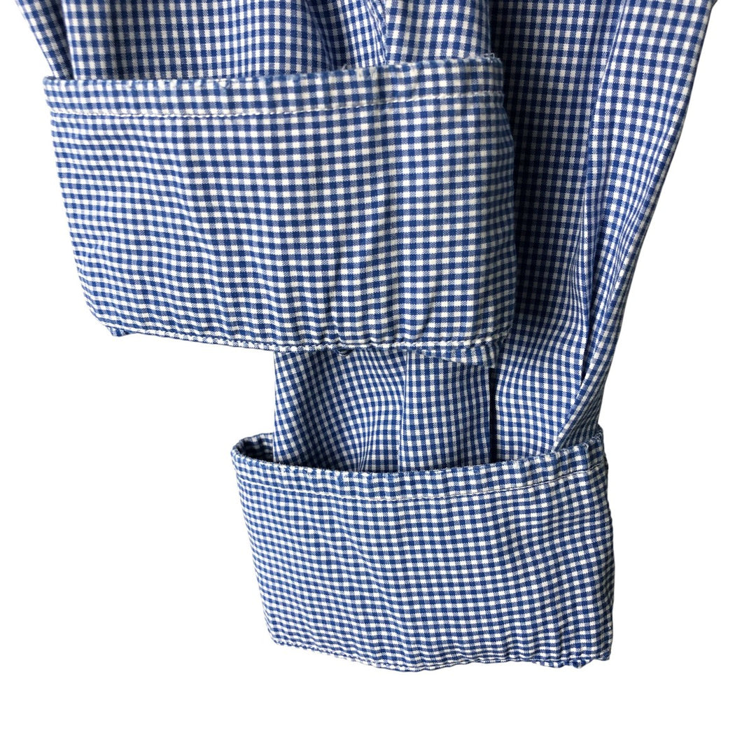 Ralph Lauren POLO by Ralph Lauren gingham check long-sleeved cotton check shirt, men's size XL cotton blue type Vintage Second Hand