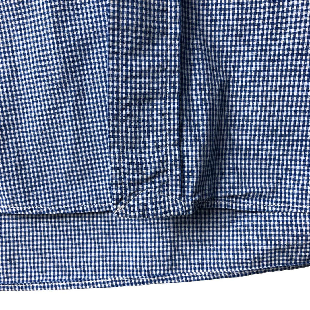 Ralph Lauren POLO by Ralph Lauren gingham check long-sleeved cotton check shirt, men's size XL cotton blue type Vintage Second Hand