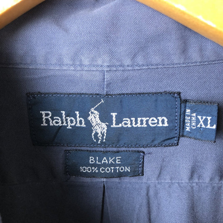 Ralph Lauren BLAKE long sleeve button down shirt, men's XL size cotton navy blue type Vintage Second Hand