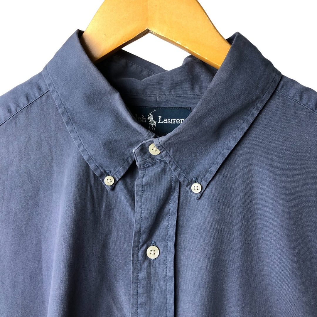 Ralph Lauren BLAKE long sleeve button down shirt, men's XL size cotton navy blue type Vintage Second Hand