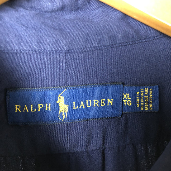 Ralph Lauren long sleeve button down shirt, men's XL size cotton navy blue type Vintage Second Hand