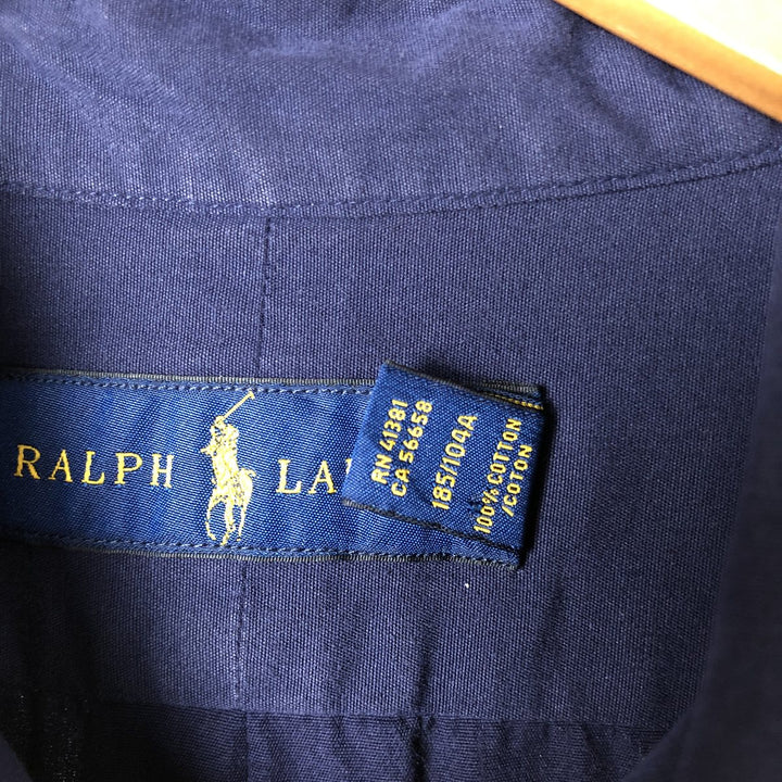 Ralph Lauren long sleeve button down shirt, men's XL size cotton navy blue type Vintage Second Hand