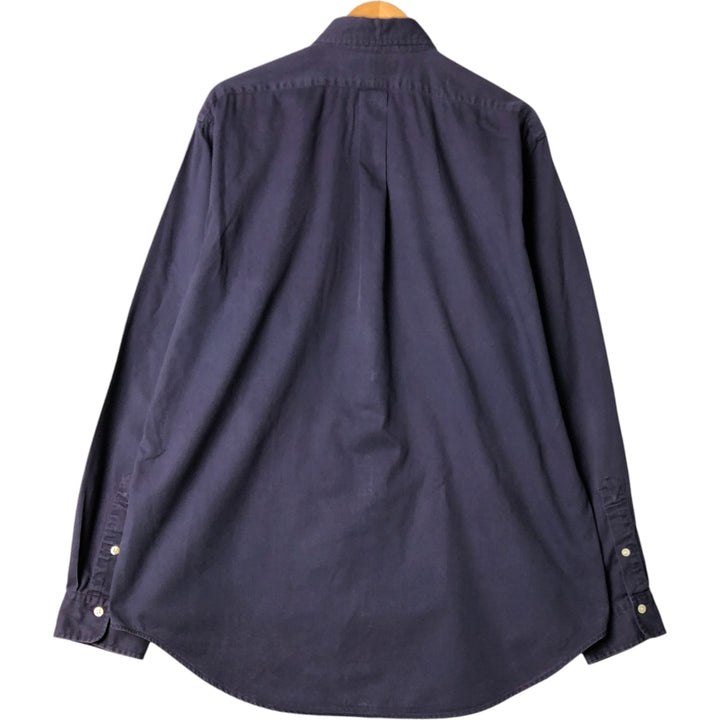 Ralph Lauren POLO by Ralph Lauren long sleeve button down shirt, men's XL size cotton Navy blue Vintage Second Hand