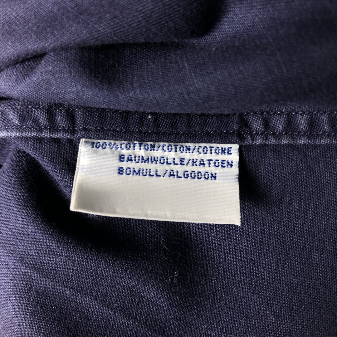 Ralph Lauren POLO by Ralph Lauren long sleeve button down shirt, men's XL size cotton Navy blue Vintage Second Hand