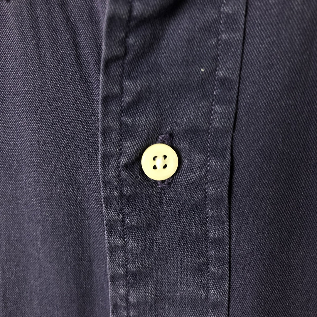 Ralph Lauren POLO by Ralph Lauren long sleeve button down shirt, men's XL size cotton Navy blue Vintage Second Hand