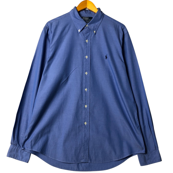 Ralph Lauren CUSTOM FIT long sleeve button down shirt, men's XL size cotton Blue type light blue Vintage Second Hand