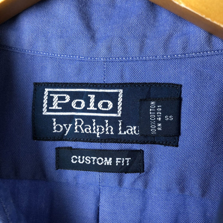 Ralph Lauren CUSTOM FIT long sleeve button down shirt, men's XL size cotton Blue type light blue Vintage Second Hand