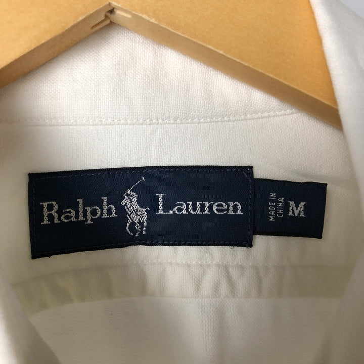Ralph Lauren long sleeve button down shirt, men's size M cotton white type Vintage Second Hand