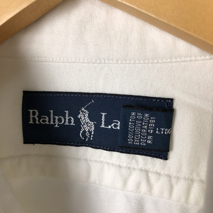 Ralph Lauren long sleeve button down shirt, men's size M cotton white type Vintage Second Hand