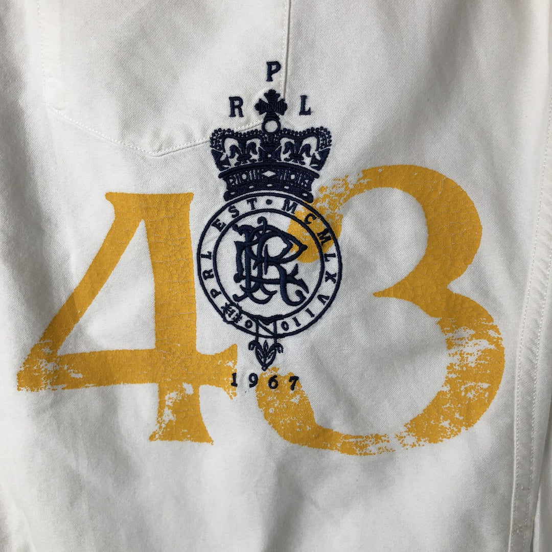 Ralph Lauren long sleeve button down shirt, men's size M cotton white type Vintage Second Hand
