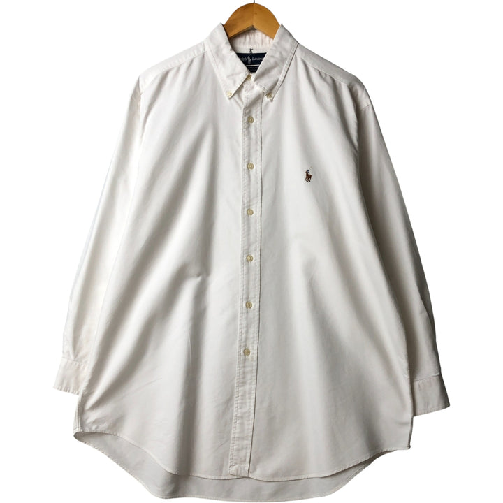 Ralph Lauren YARMOUTH long sleeve button down shirt, men's XL size cotton white type Vintage Second Hand
