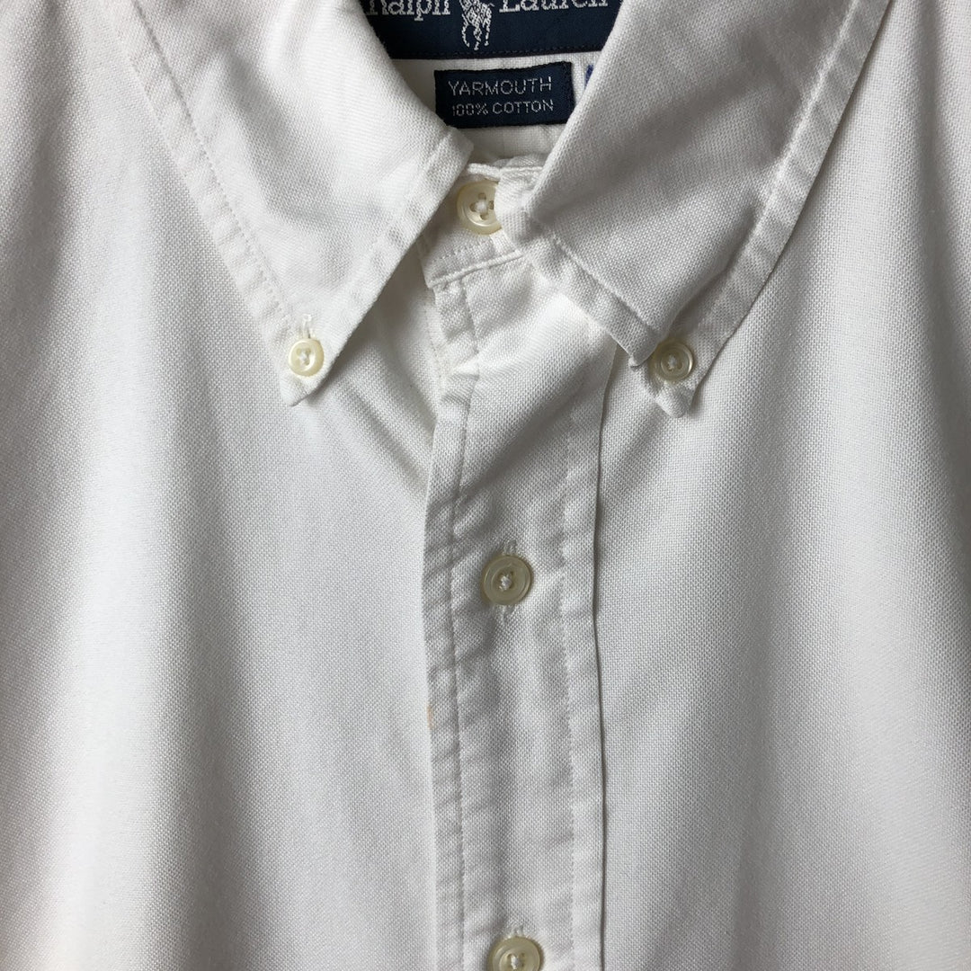 Ralph Lauren YARMOUTH long sleeve button down shirt, men's XL size cotton white type Vintage Second Hand