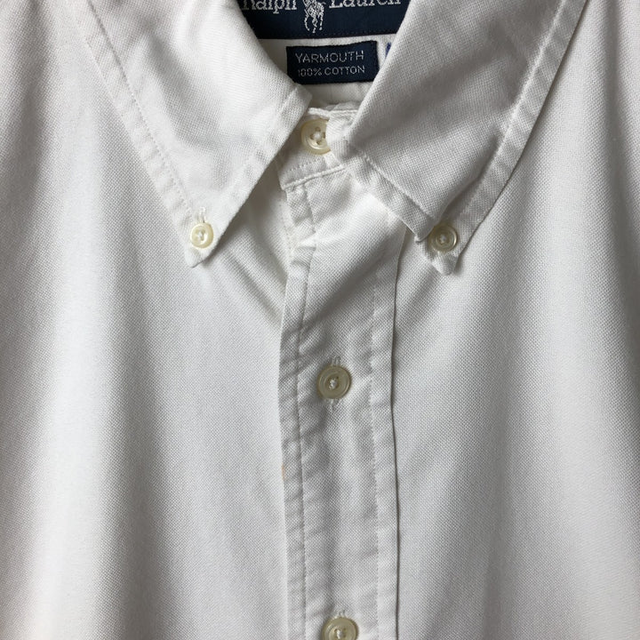 Ralph Lauren YARMOUTH long sleeve button down shirt, men's XL size cotton white type Vintage Second Hand