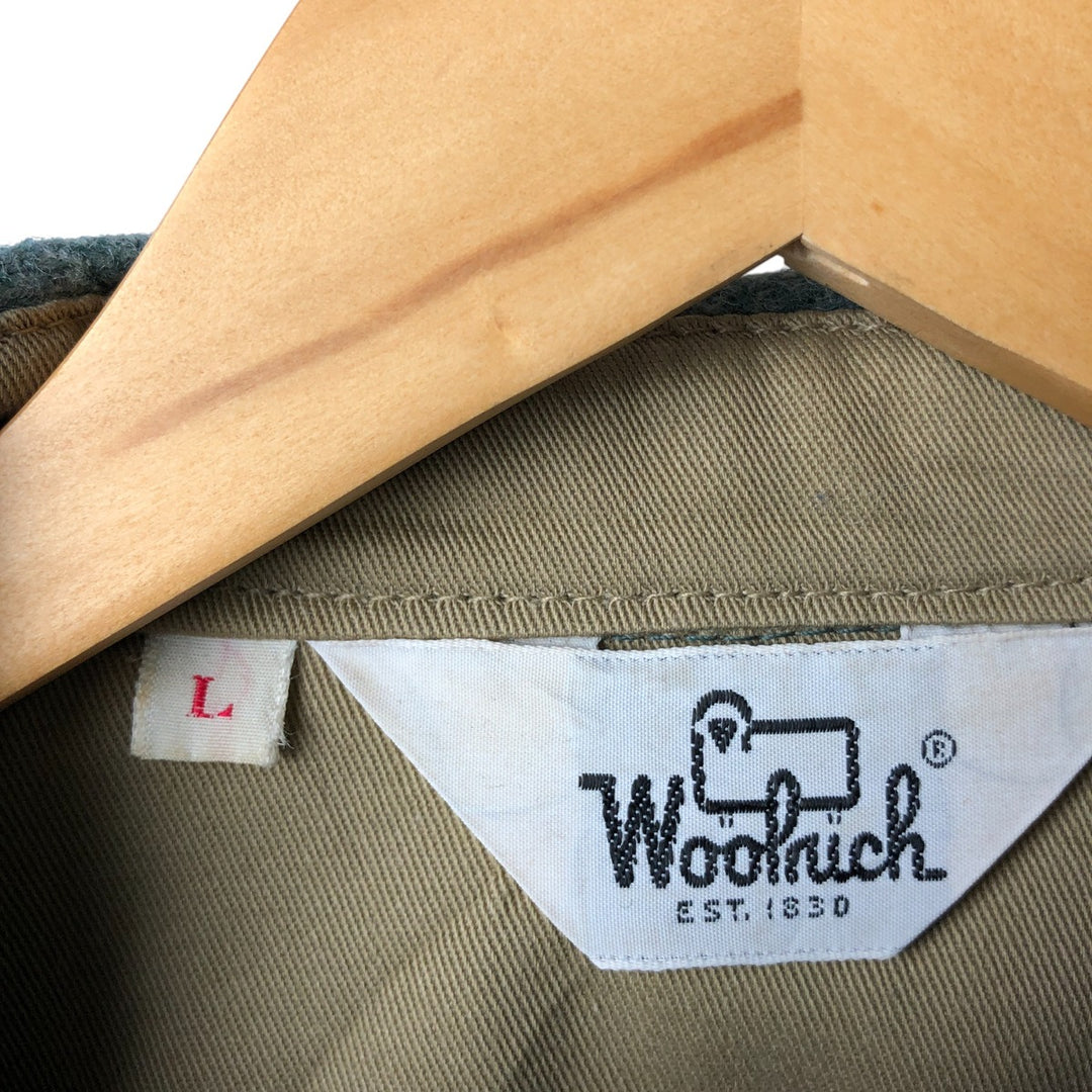 Vintage 1970'S WOOLRICH wool shirt, made in the USA, size L, men's wool Emerald green Vintage Second Hand