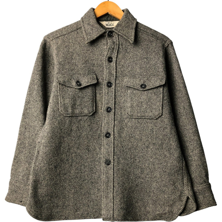 Vintage 1970'S WOOLRICH wool shirt, men's size L unclear black type Vintage Second Hand