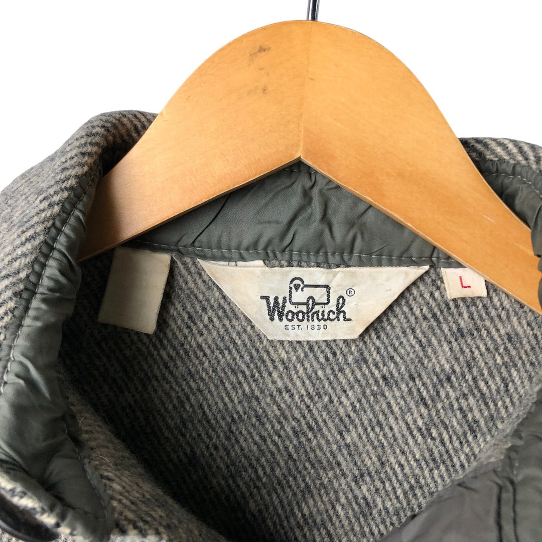 Vintage 1970'S WOOLRICH wool shirt, men's size L unclear black type Vintage Second Hand