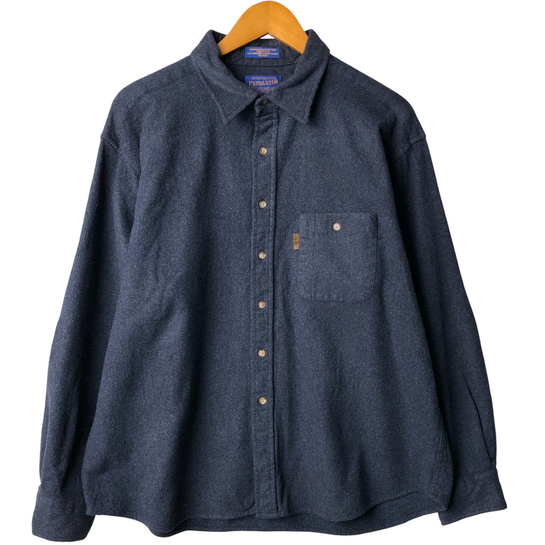 Pendleton wool shirt, men's size XXL wool navy blue type Vintage Second Hand