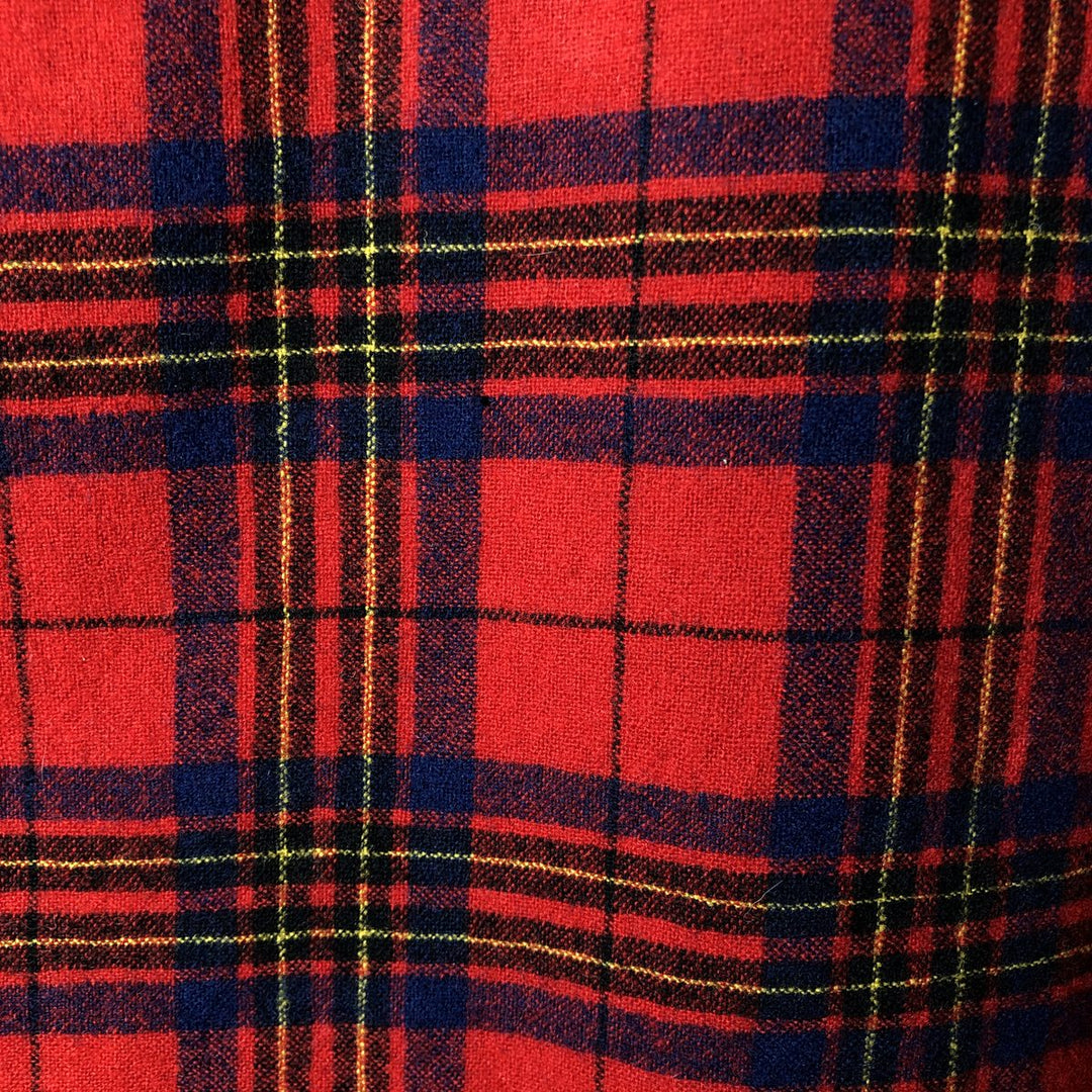 Vintage 1970'S Pendleton Check Pattern Wool Shirt, Made in USA, Men's Size Medium, Long Sleeve wool red type Vintage Second Hand