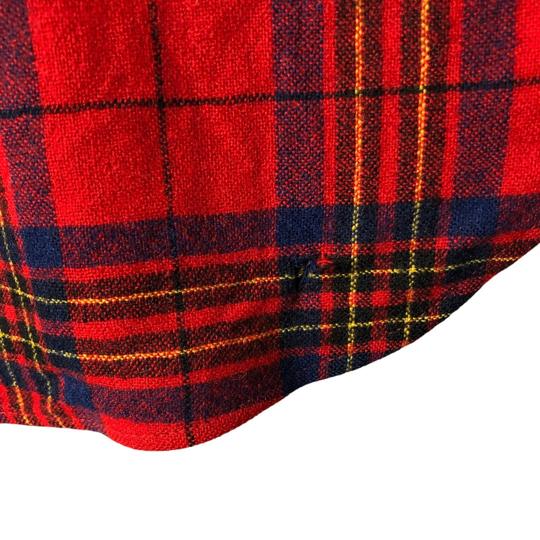 Vintage 1970'S Pendleton Check Pattern Wool Shirt, Made in USA, Men's Size Medium, Long Sleeve wool red type Vintage Second Hand