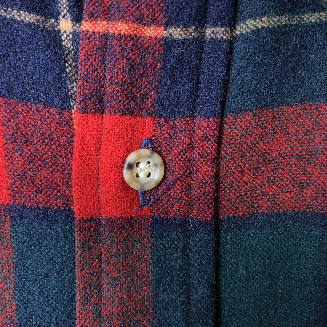 Vintage 70'S Pendleton Check Pattern Wool Shirt Made in USA Men's XL wool red type Vintage Second Hand