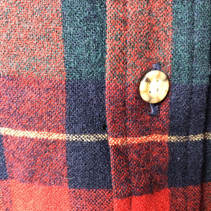 Vintage 70'S Pendleton Check Pattern Wool Shirt Made in USA Men's XL wool red type Vintage Second Hand