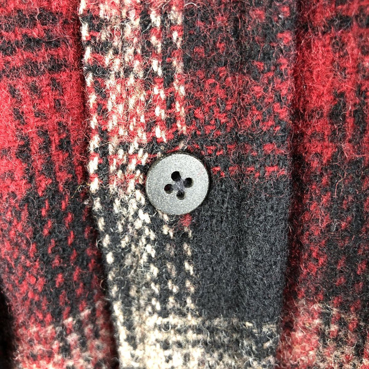 2000'S WOOLRICH Check Pattern Wool Shirt, Made in USA, Men's XL unclear red type Vintage Second Hand
