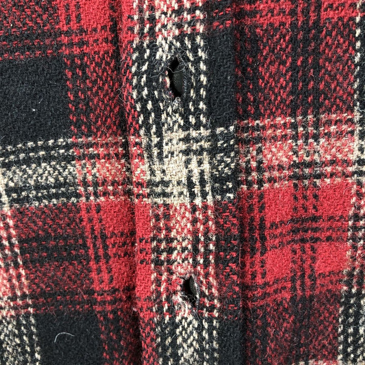 2000'S WOOLRICH Check Pattern Wool Shirt, Made in USA, Men's XL unclear red type Vintage Second Hand