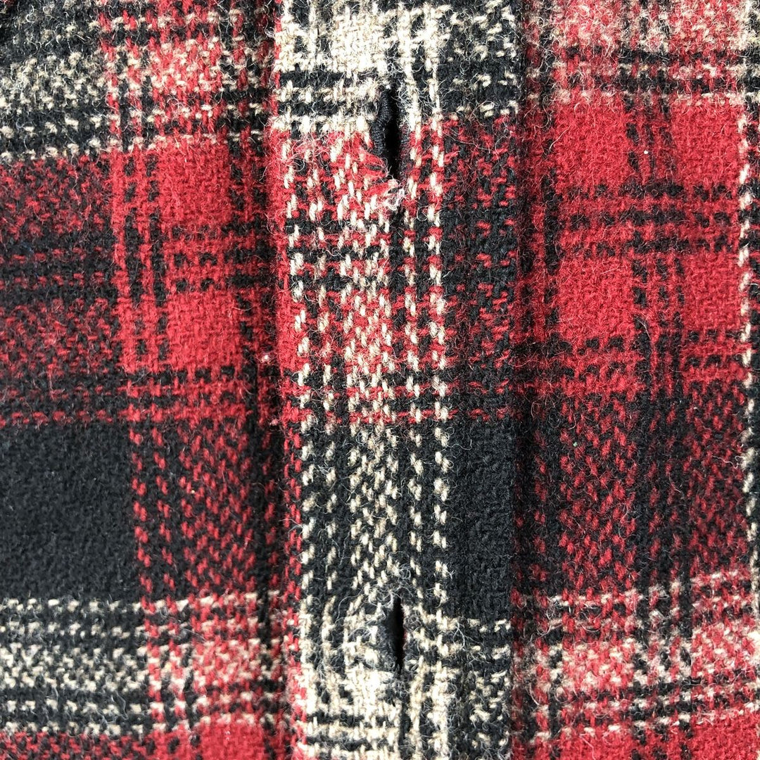 2000'S WOOLRICH Check Pattern Wool Shirt, Made in USA, Men's XL unclear red type Vintage Second Hand