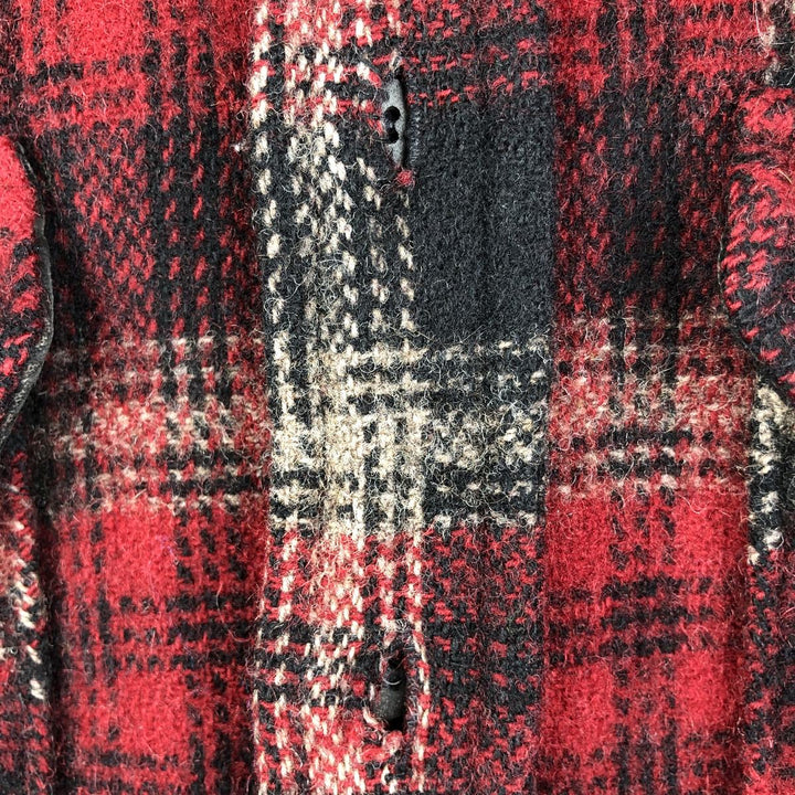 2000'S WOOLRICH Check Pattern Wool Shirt, Made in USA, Men's XL unclear red type Vintage Second Hand