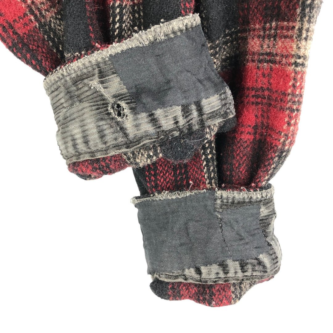 2000'S WOOLRICH Check Pattern Wool Shirt, Made in USA, Men's XL unclear red type Vintage Second Hand